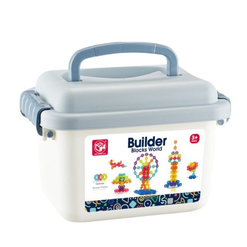 Hópehely építőkockák bőröndben 140db