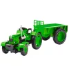 Fém mezőgazdasági traktor pótkocsival zöld 1:18