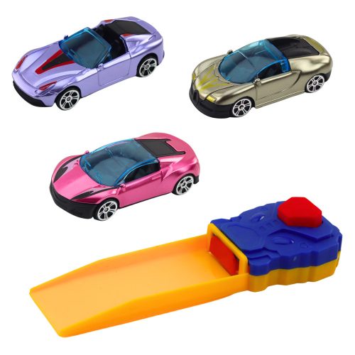 Teherautó garázzsal autóindítóval 3db piros