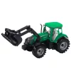 Traktor készlet rakodóval és mezőgazdasági bálázóval, zöld