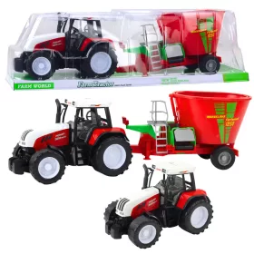   Mezőgazdasági traktor Utánfutós takarmánykeverővel Piros 60cm