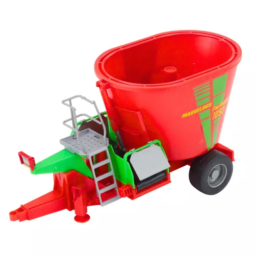Mezőgazdasági traktor Utánfutós takarmánykeverővel Piros 60cm