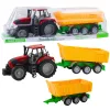 Mezőgazdasági traktor Sárga Pótkocsival Piros 46cm