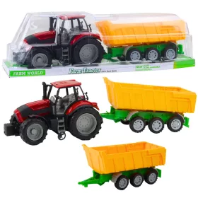 Mezőgazdasági traktor Sárga Pótkocsival Piros 46cm