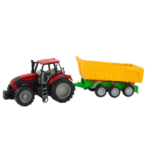 Mezőgazdasági traktor Sárga Pótkocsival Piros 46cm