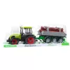 Zöld mezőgazdasági traktor rönk utánfutóval 47cm
