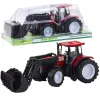 Traktor mezőgazdasági jármű Farmer markolóval piros