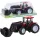 Traktor mezőgazdasági jármű Farmer markolóval piros