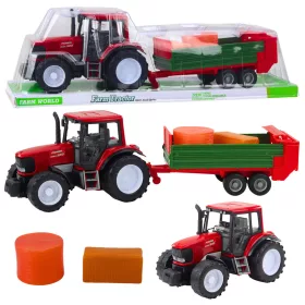   Mezőgazdasági traktor zöld pótkocsival és Hay Red 62 cm-es