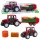 Mezőgazdasági traktor zöld pótkocsival és Hay Red 62 cm-es