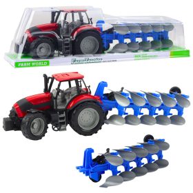 Mezőgazdasági traktor ekehajtással, piros 50cm