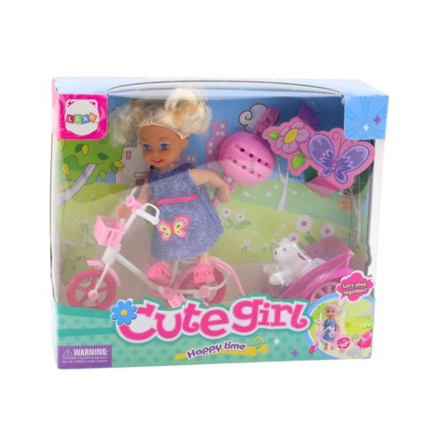 Mini baba kerékpár utánfutó sisak fehér kutyakészlet