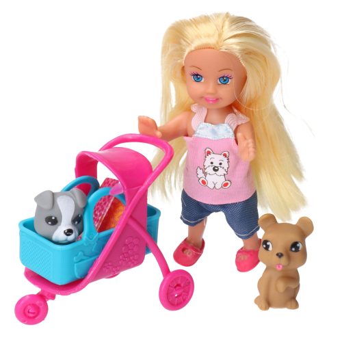 Mini babakocsi hordozó kutyák szett szürke barna