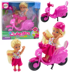 Mini baba szett baba robogó sisak rózsaszín