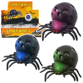 Spider Anti-Stress Squishy játék gél golyókkal, fekete