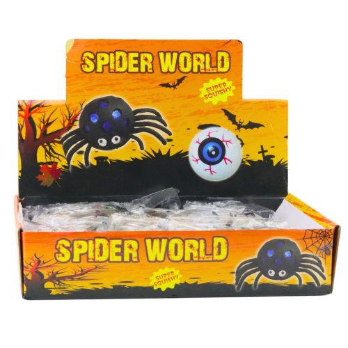 Spider Anti-Stress Squishy játék gél golyókkal, fekete