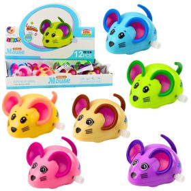   Felhúzható egér, meghajtó, mozgatható farok, 8 cm, színkeverés