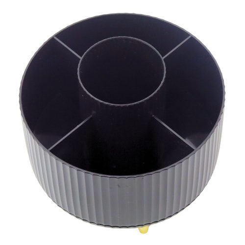 360°-ban forgatható kozmetikai ecsetrendező 5 rekesszel, fekete