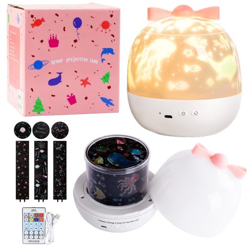 Star projektor gyerekeknek éjszakai fény 6 cserélhető vetítés