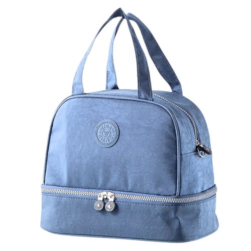 Hőszigetelő reggelizőtáska állítható kék pánttal 27cm