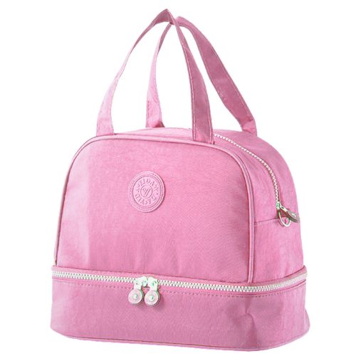 Hőszigetelő reggelizőtáska állítható pánttal, rózsaszín 27cm