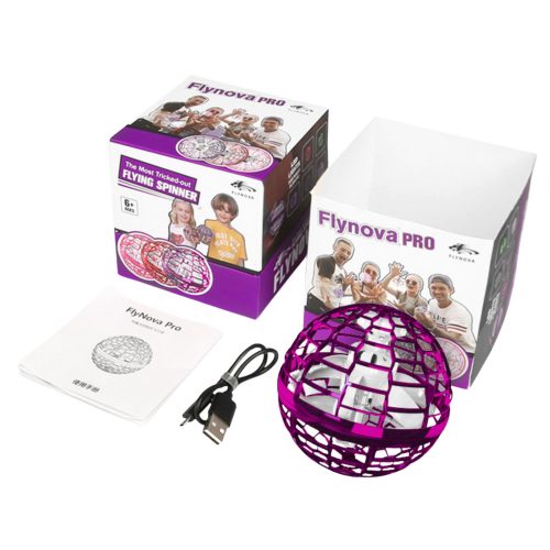 Repülő forgólabda Flynova kézzel irányítható rózsaszín LED 10cm