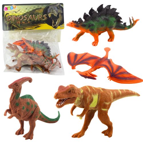 Dinoszaurusz figurák készlete T-Rex Pteranodon Stegosaurus Parasaurolophus 4db