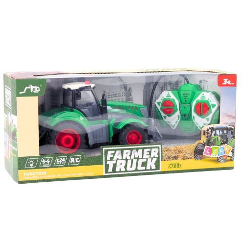 Távirányítós RC mezőgazdasági traktor zöld 1:24