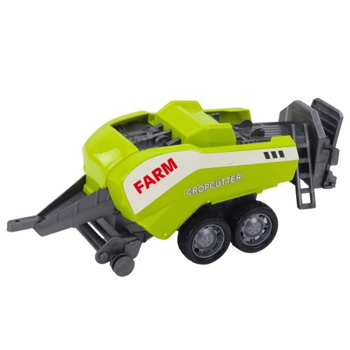 Traktor készlet rakodóval és mezőgazdasági bálázóval piros