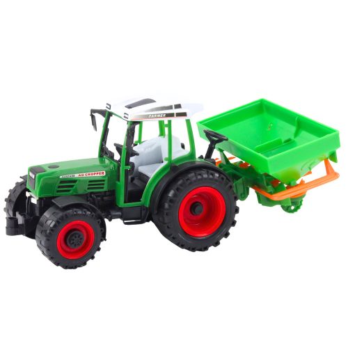 Traktor Mezőgazdasági Jármű Farmer Vetőgéppel Zöld 34cm