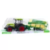 Mezőgazdasági traktor zöld és sárga pótkocsival, zöld 50 cm