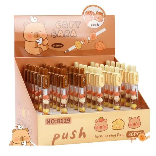 Capybara Figura Golyóstoll Barna Bézs Fekete Utántöltő