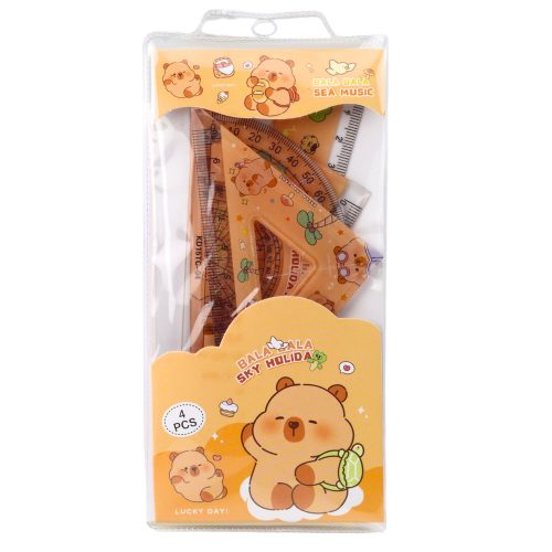 Geometriai szerszámkészlet Capybara vonalzó szögmérő négyzetek 4db