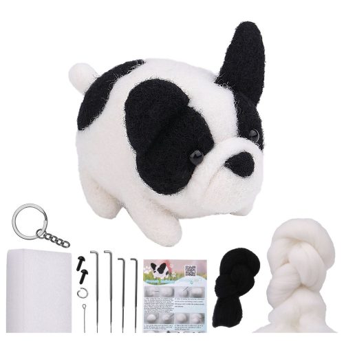 DIY nemezelő készlet - barna és fehér cica