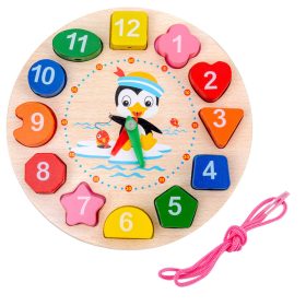   Montessori fa tanulóóra, órák tanulásához, blokkok befűzéséhez