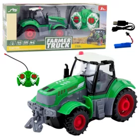 Távirányítós RC mezőgazdasági traktor zöld 1:24