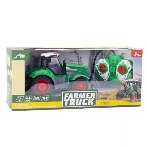 Távirányítós RC mezőgazdasági traktor zöld 1:24
