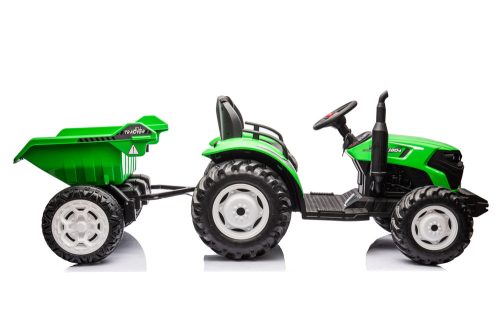 HC-306 Akkumulátoros traktor pótkocsival Világoszöld 24V