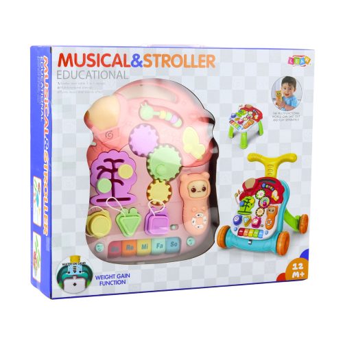 Oktató Járóasztal Panel Interaktív Asztal 5 az 1-ben Rózsaszín