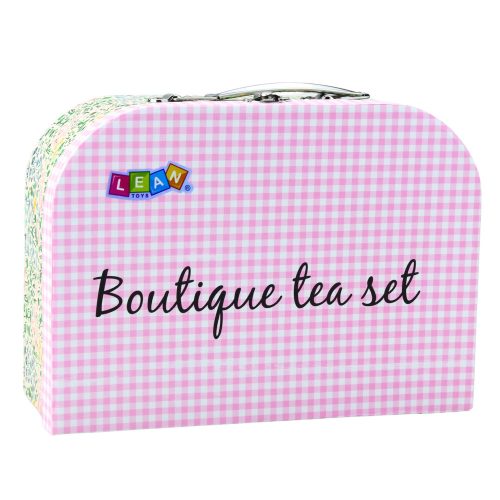 Teáskészlet bőröndben Pasztell fém étkészlet 15 db