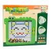 Mágneses tábla puzzle mozaik dinoszaurusz zöld kártyák 20 minta