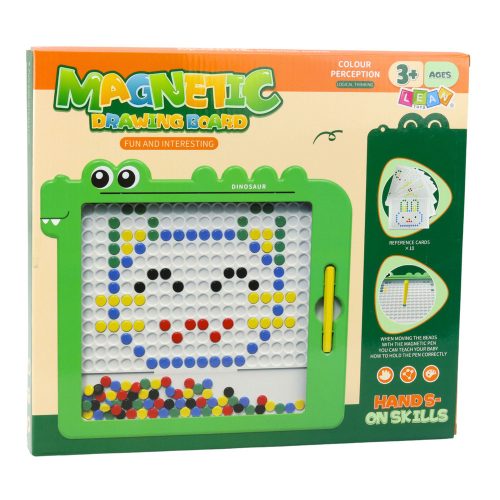 Mágneses tábla puzzle mozaik dinoszaurusz zöld kártyák 20 minta