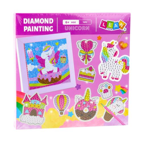 Kreatív készlet gyémánt mozaik kulcstartók Unikornis színes