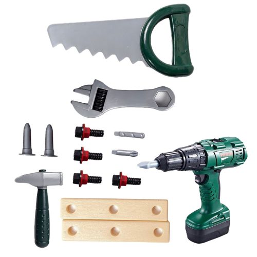 DIY szerszámkészlet dobozban Akkumulátoros fúró 14 db.