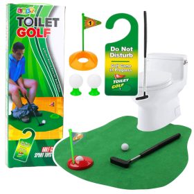   WC golf ügyességi játék szett szőnyeg ütőlabdák ajtóra akasztható