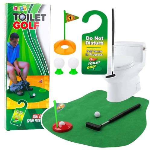 WC golf ügyességi játék szett szőnyeg ütőlabdák ajtóra akasztható