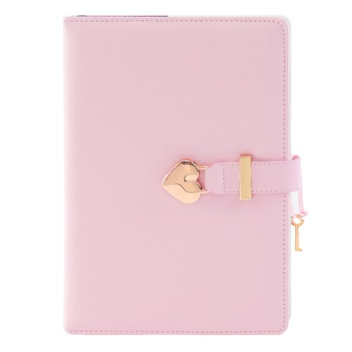 Napló Jegyzetfüzet Szív alakú lakatkulcs Rózsaszín