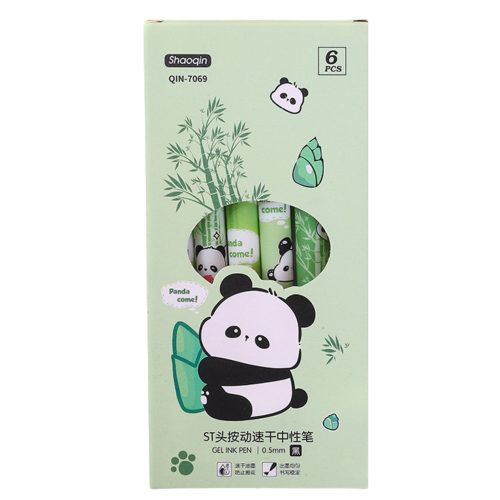 Panda bambusz toll készlet zöld fekete tinta 0,5mm 6db