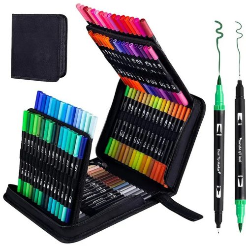 120 db-os kétoldalas vízálló színes jelölőkészlet