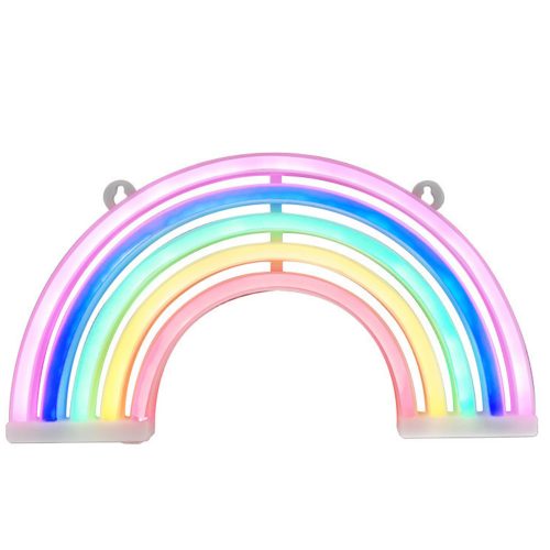 Dekoratív éjszakai fény Neon Rainbow LED elemmel működik